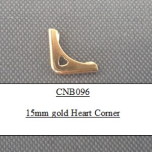 15mm Gold Heart Corner