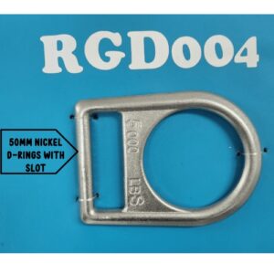 50mm Nickel D-Rings with Slot